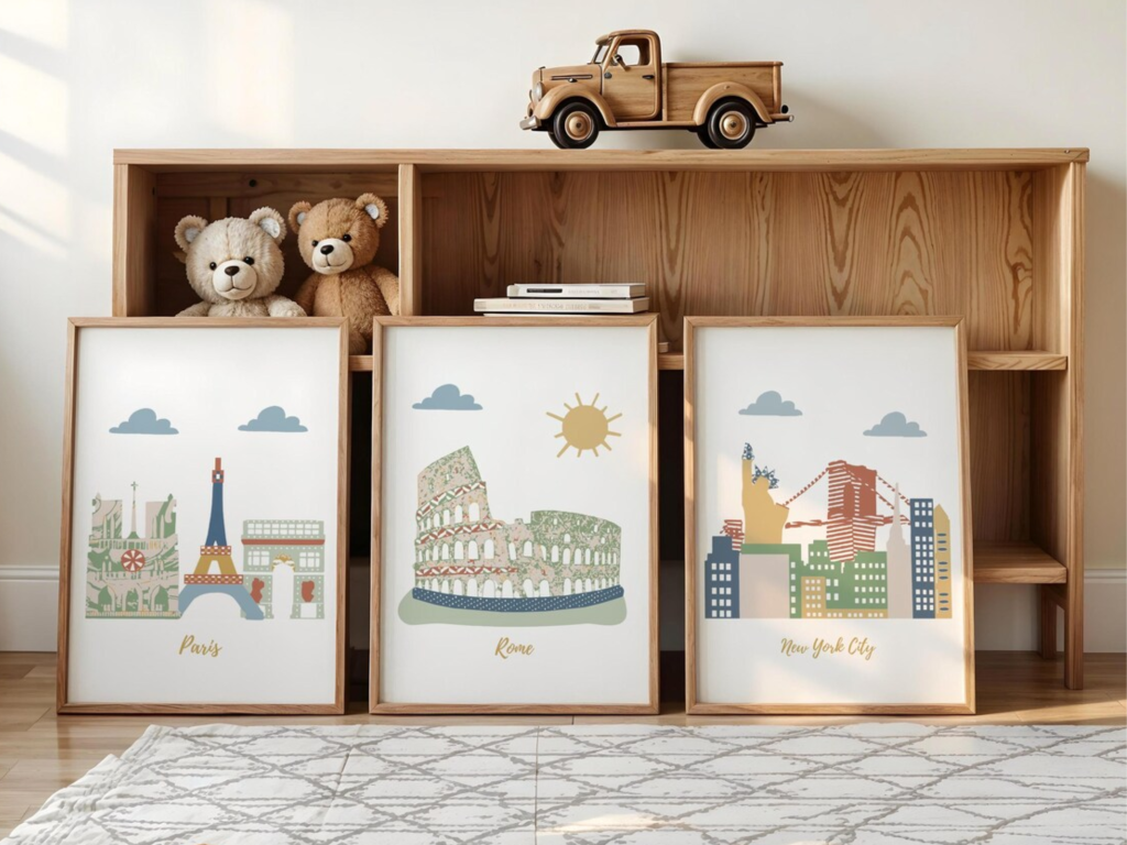 Customizable travel nursery print